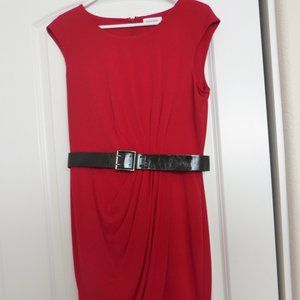 Women's Red belted Calvin Klein Dress sz. 6